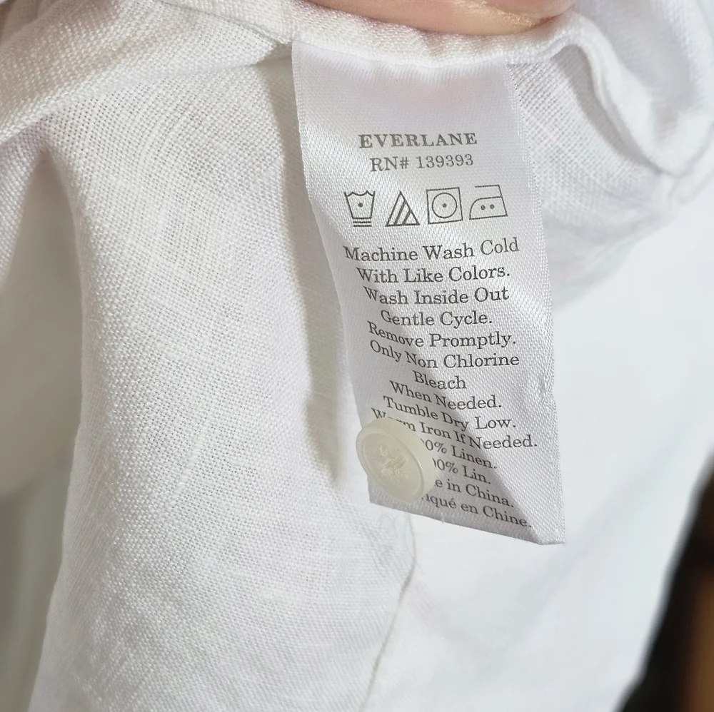Everlane Women's White Sleeveless Button-Down Linen Dress - Picture 6 of 6